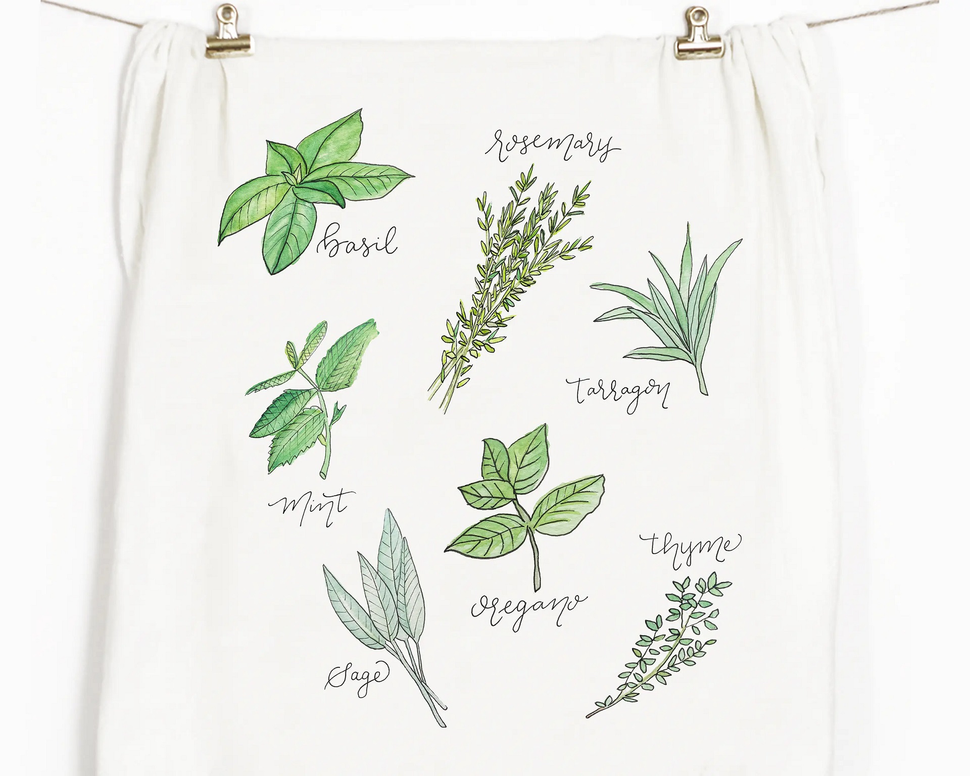 Herbs Tea Towel