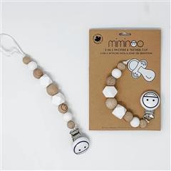 Miminoo Engraved beads - 2-in-1 baby teether and pacifier clip 